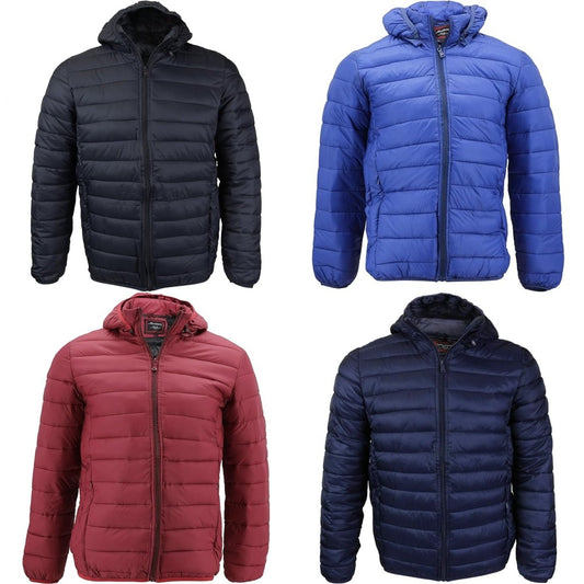 Maximos Men's Coat Slim Fit Lightweight Zip Insulated Puffer Hooded Jacket