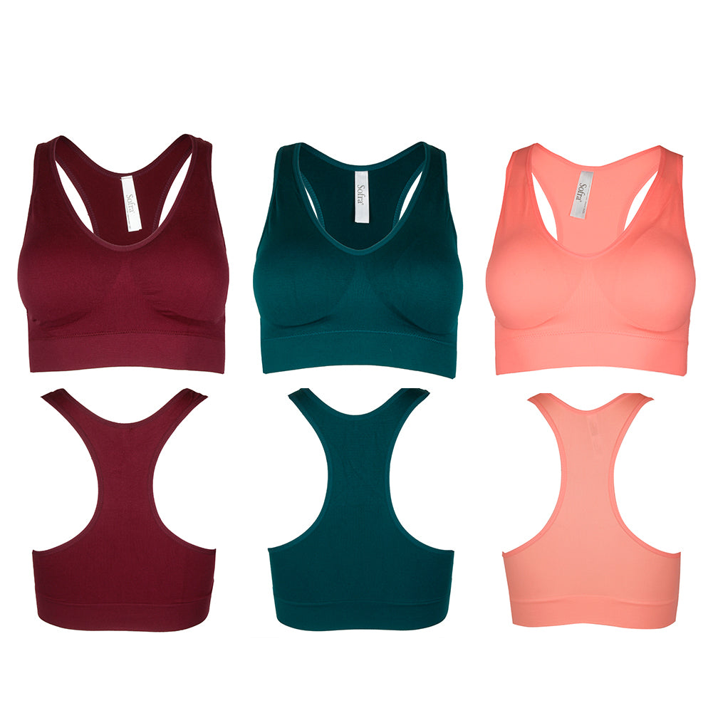 3 Pack-Burgundy Teal Pink