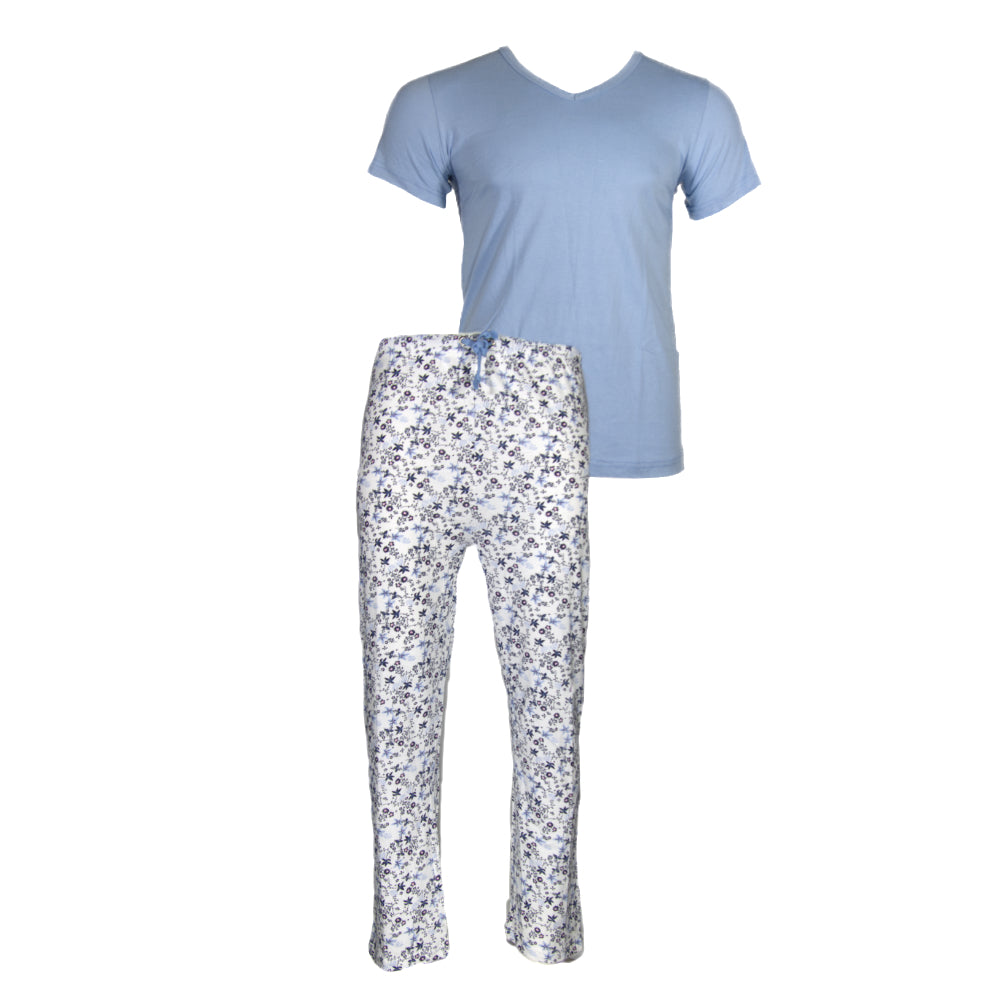 White Blue Print Light Blue