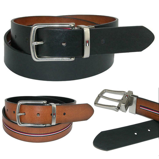 Tommy Hilfiger Men's 11TL02X212 Reversible Ribbon Inlay Belt