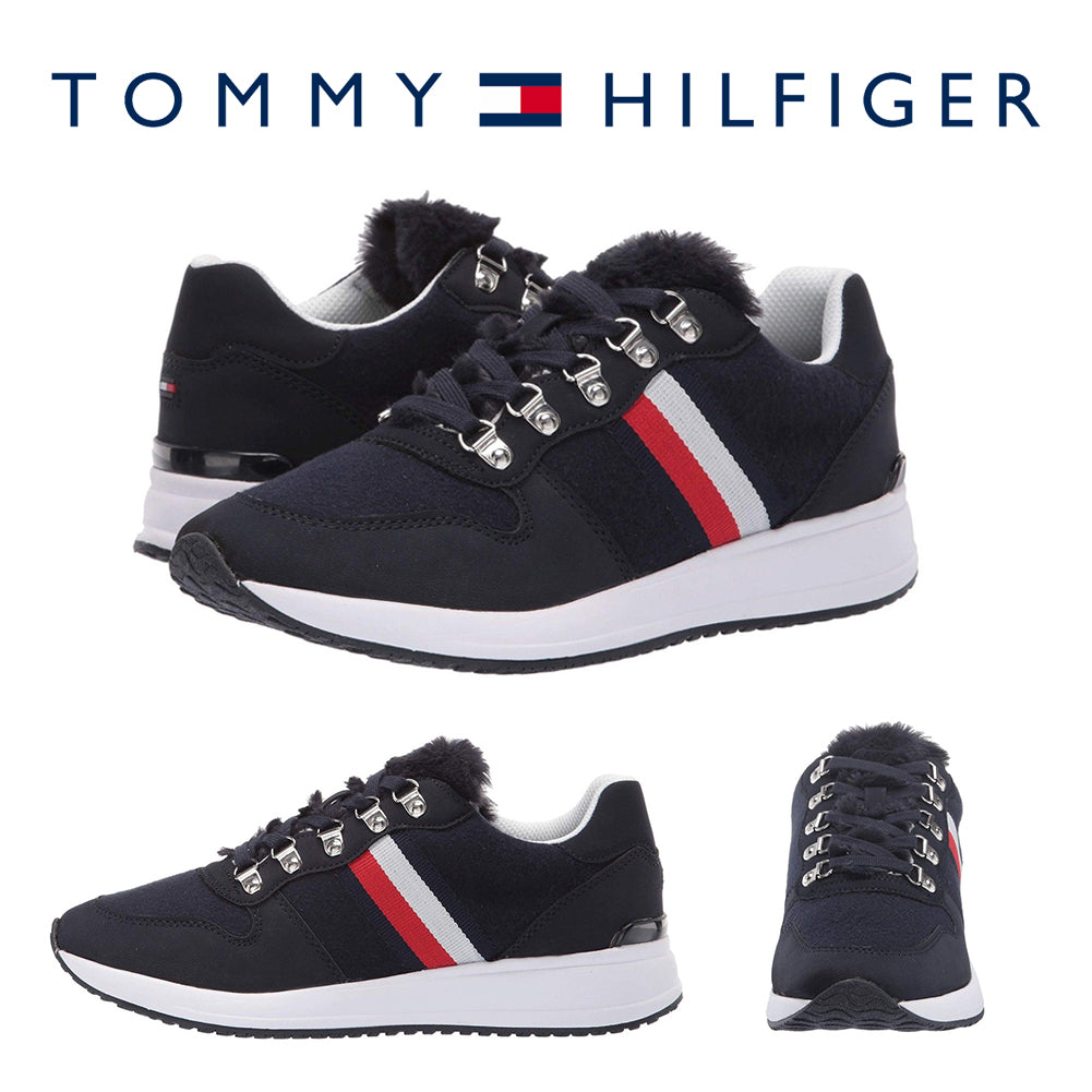 Tommy Hilfiger Women's Riplee Fabric Faux Fur Lace Up Sneakers Shoes