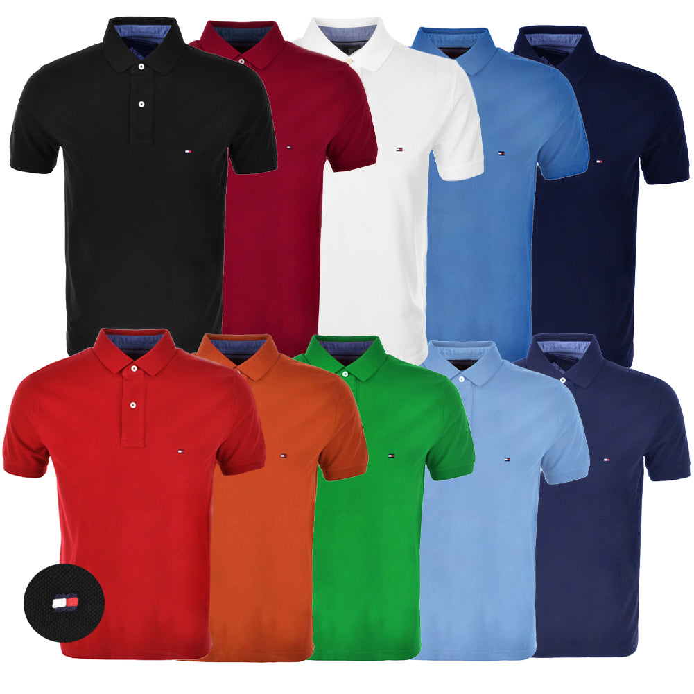 Tommy Hilfiger Men's Short Sleeve Collared Custom Fit Mesh Polo Shirt