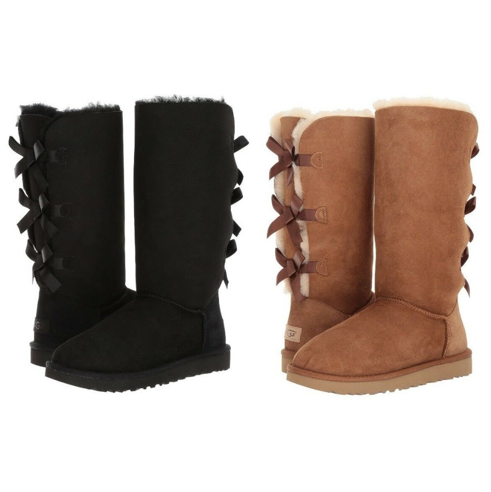 UGG Women's Boots Bailey Bow II Tall Twinface Sheepskin Warm Winter Footwear
