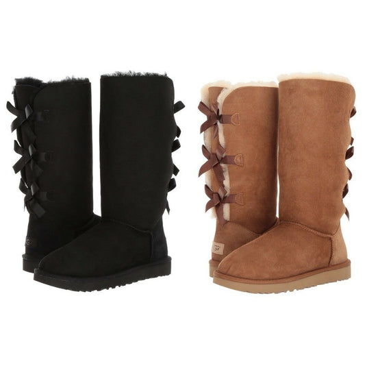 UGG Women's Boots Bailey Bow II Tall Twinface Sheepskin Warm Winter Footwear