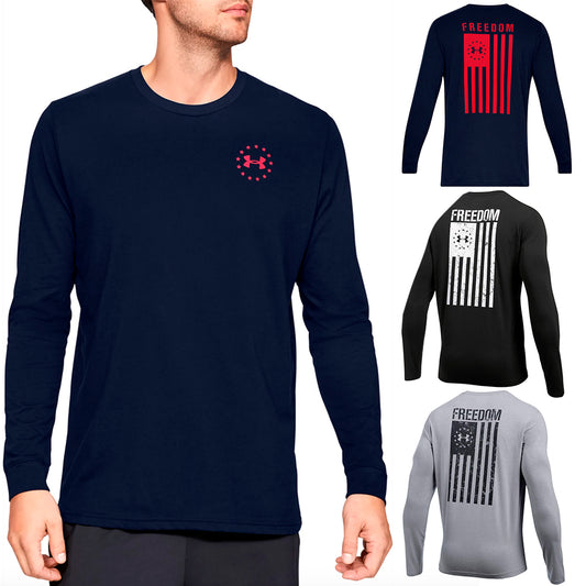 Under Armour Men's Athletic UA Freedom Flag T-Shirt Long Sleeve Tee 1333369