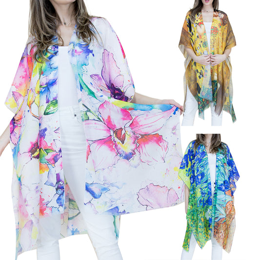 Women's Kimono Bathing Suit Beach Cover Up Summer Swimsuit Wrap Shawl Cardigan