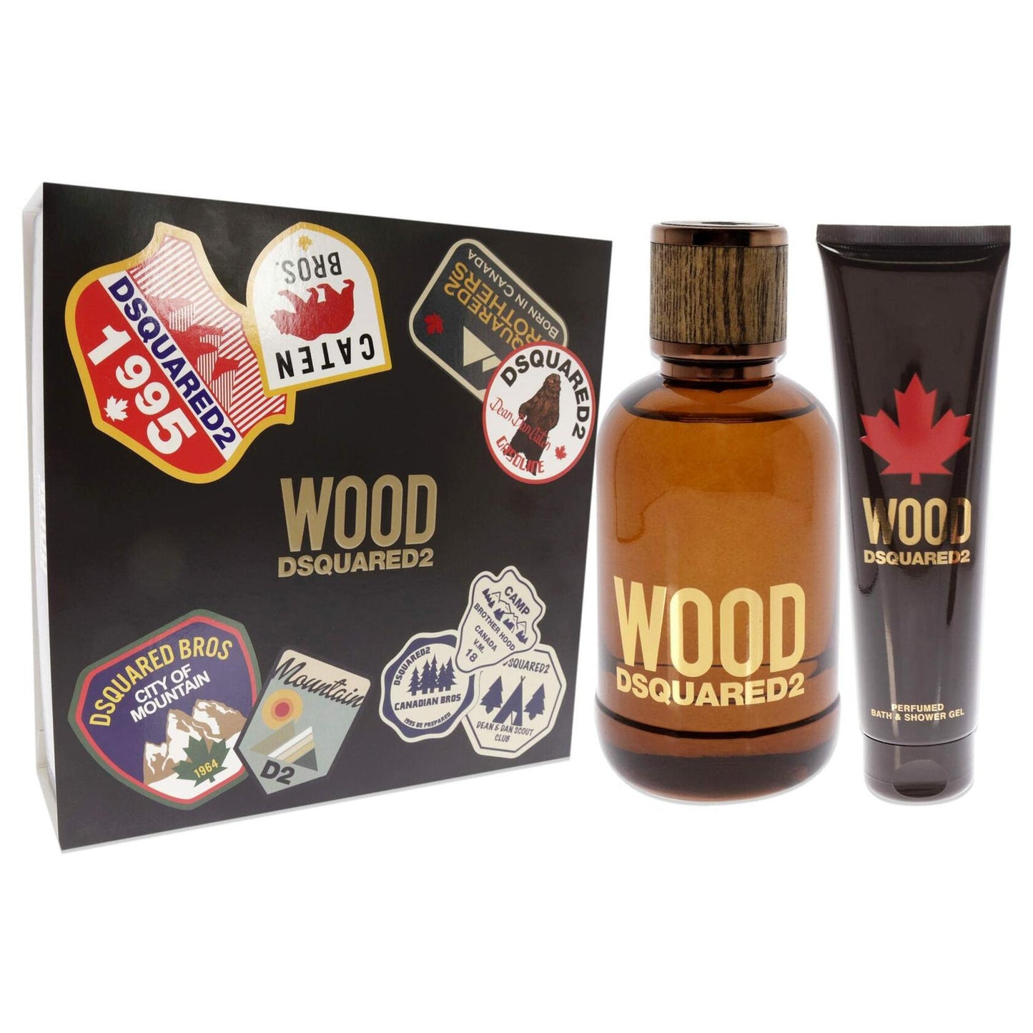 Wood by Dsquared2 for Men - 2 Pc Gift Set 3.4oz EDT Spray, 5.0oz Bath and Shower Gel, Packaging May Vary