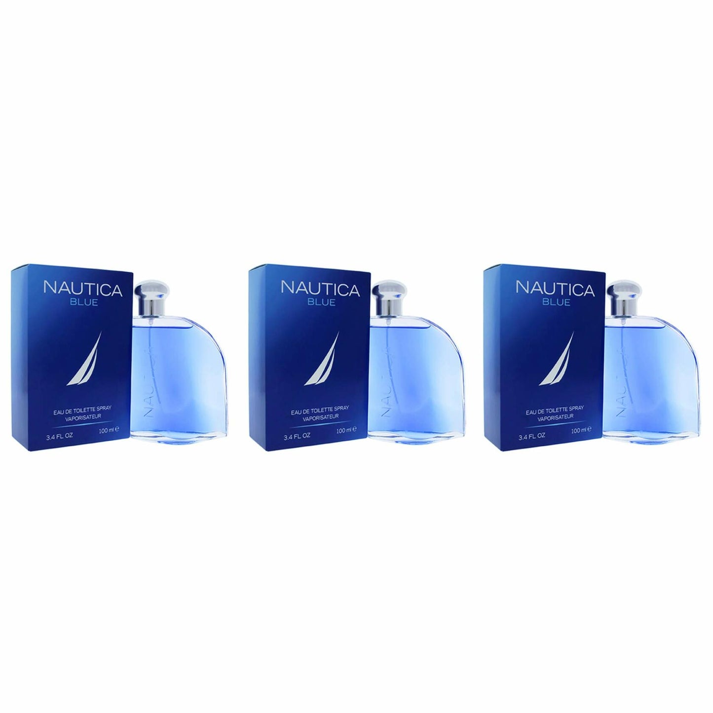 Nautica Blue by Nautica for Men - 3.4 oz EDT Spray - (Pack of 3)
