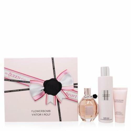 Viktor&Rolf - Flowerbomb Eau de Parfum - Women's Perfume Gift Set - Floral & Woody - With Notes of Rose, Peony & Patchouli - Perfume, 3.4 Fl oz, Body Cream, 1.4 Fl Oz & Body Lotion, 6.7 Fl Oz
