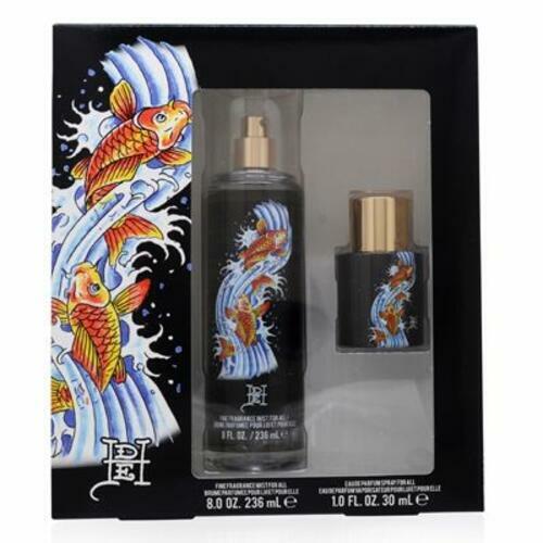 Ed Hardy Koi Wave Eau de Parfum Spray 2 Piece Gift Set, Unisex Fragrance for Men and Women