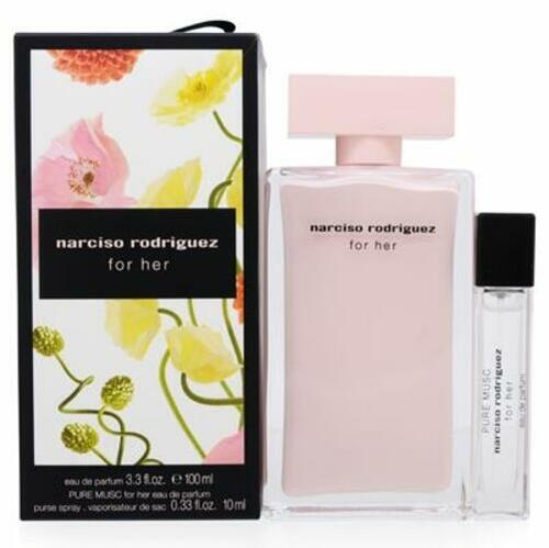 Narciso Rodriguez For Her 2 pieces Gift Set (For Her Eau de Parfum 3.3 Fl. Oz + Eau de Parfum Mini 0.33 Fl. Oz)