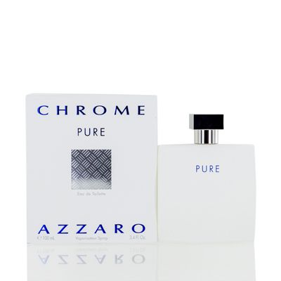 Azzaro Chrome Pure Eau de Toilette - Mens Cologne - Citrus, Oriental & Woody Fragrance, 3.4 Fl Oz