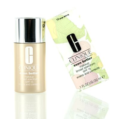 Clinique Even Better Makeup Liquid Foundation SPF 15 With Vitamin C For Dry + Oily Combination Skin Types | Medium Coverage + Natural Finish | Evens Skin Tone + Reduces Dark Spots, Ginger