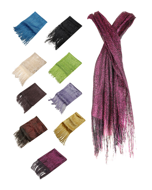 DBFL1 Metallic Shimmery Mesh Evening Scarf