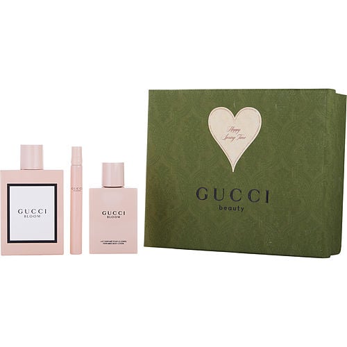 GUCCI BLOOM by Gucci EAU DE PARFUM SPRAY 3.3 OZ & BODY LOTION 3.4 OZ & EAU DE PARFUM SPRAY 0.34 OZ MINI