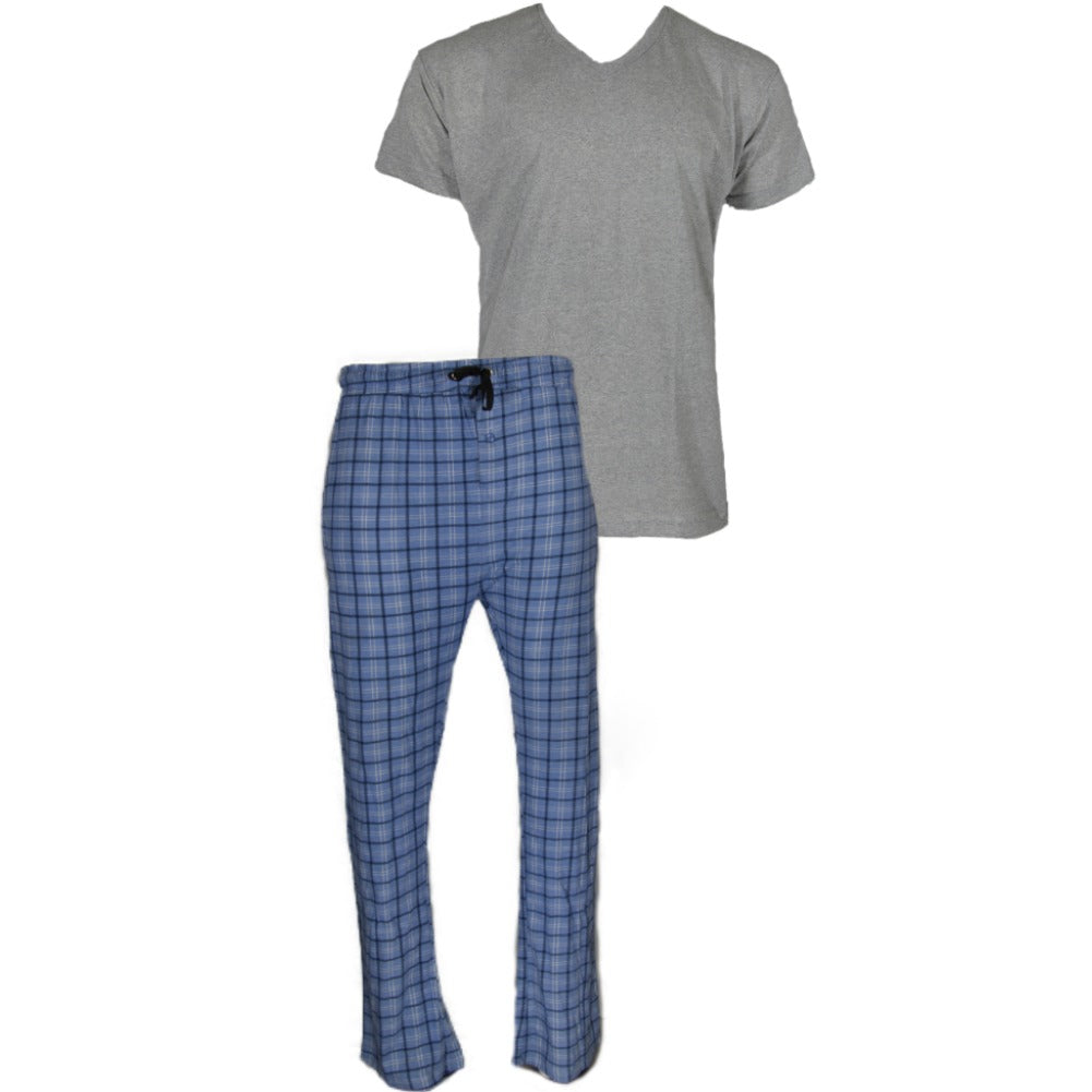 Light Blue Check Grey