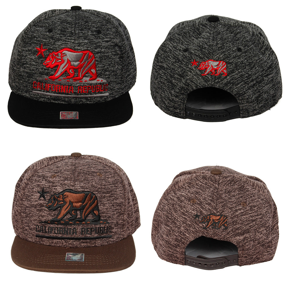 Ace Cap Inc. Men's Embroidered California Republic Bear Space-Dye Hat Cap