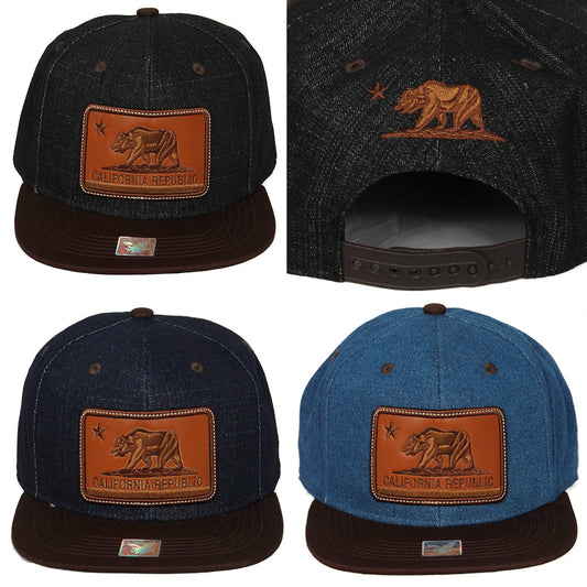 Ace Cap Inc Men's California Bear Leather Patch Hat Cap