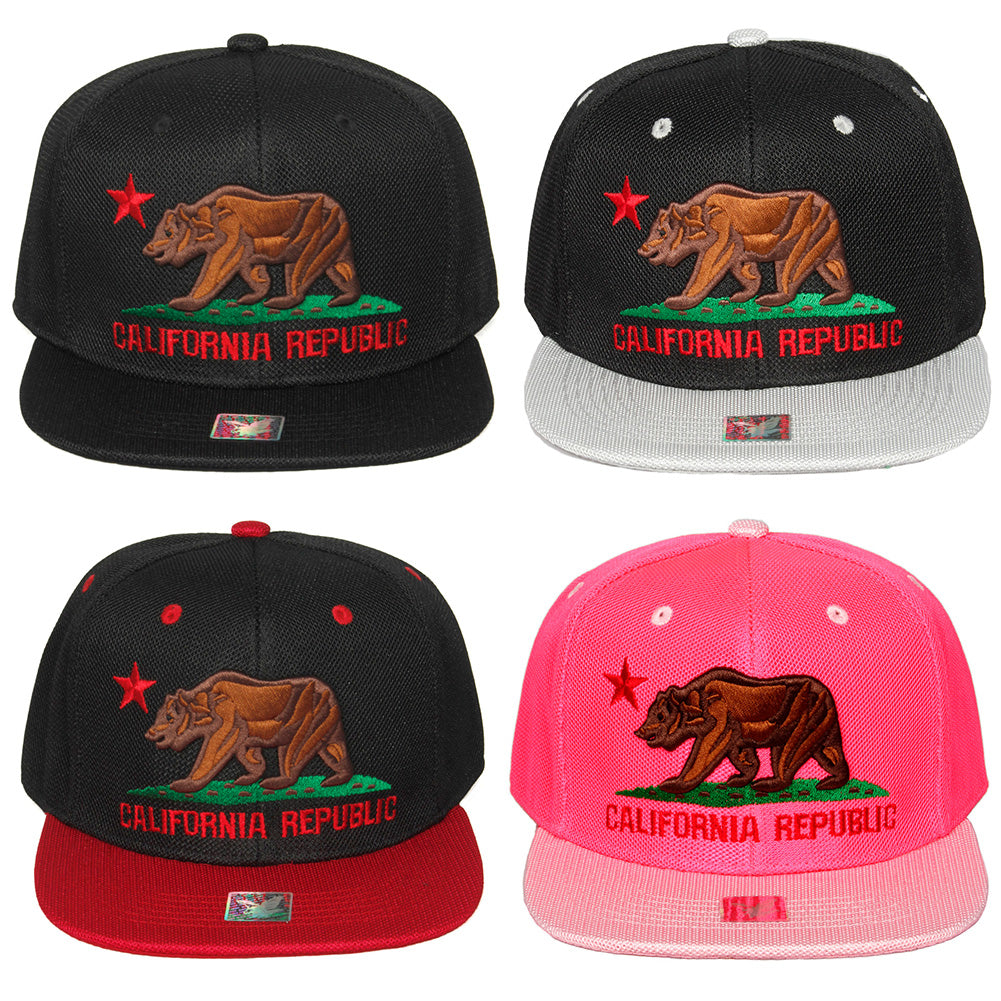 Ace Cap Inc. Men's California Republic Embroidered Bear Mesh Hat Cap