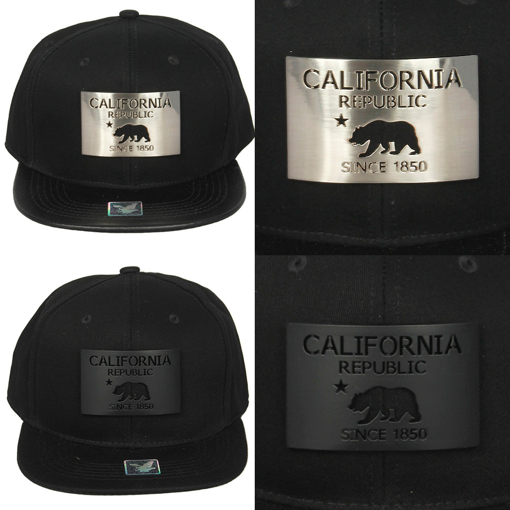 Ace Cap Inc. Men's California Bear Metal Plate Hat Cap