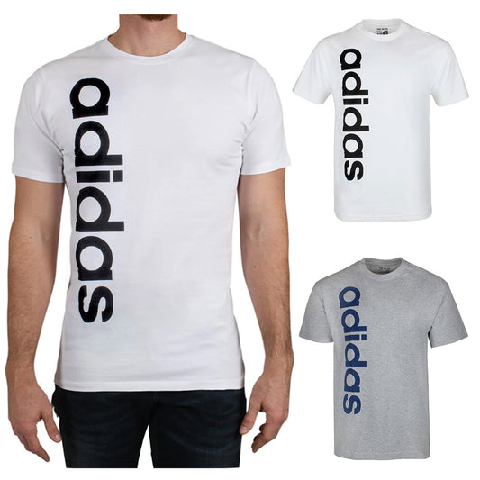 Adidas Men's Short Sleeve Cotton Vertical Logo The Go To T-Shirt