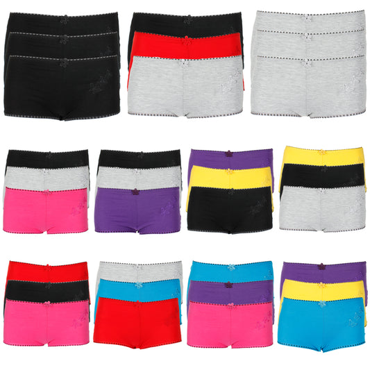 DBFL Ann Diane Ladies 3 pack Cotton Embroidered Briefs