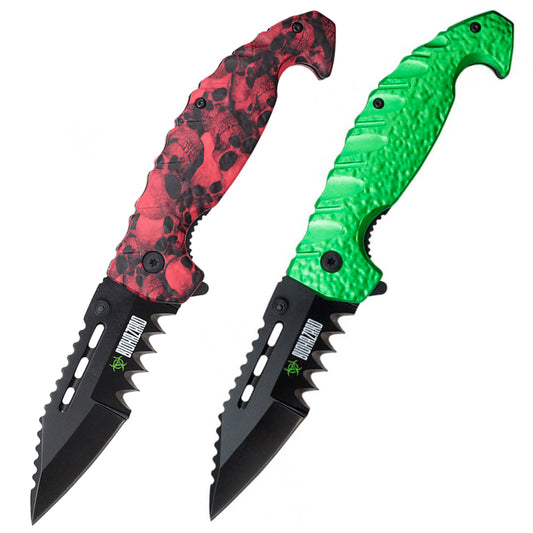 BIOHAZARD 4-3/4” Closed Zombie Hunter Assisted Spring Pocked Knife Blade