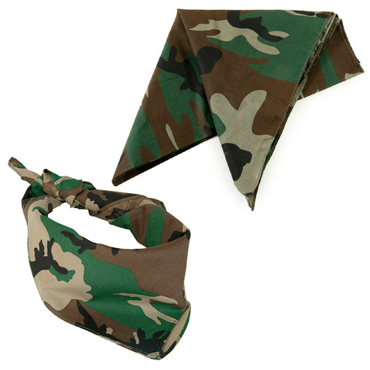 Bandana Face Cover Military Camouflage Print  Cotton Head Wrap Face Mask