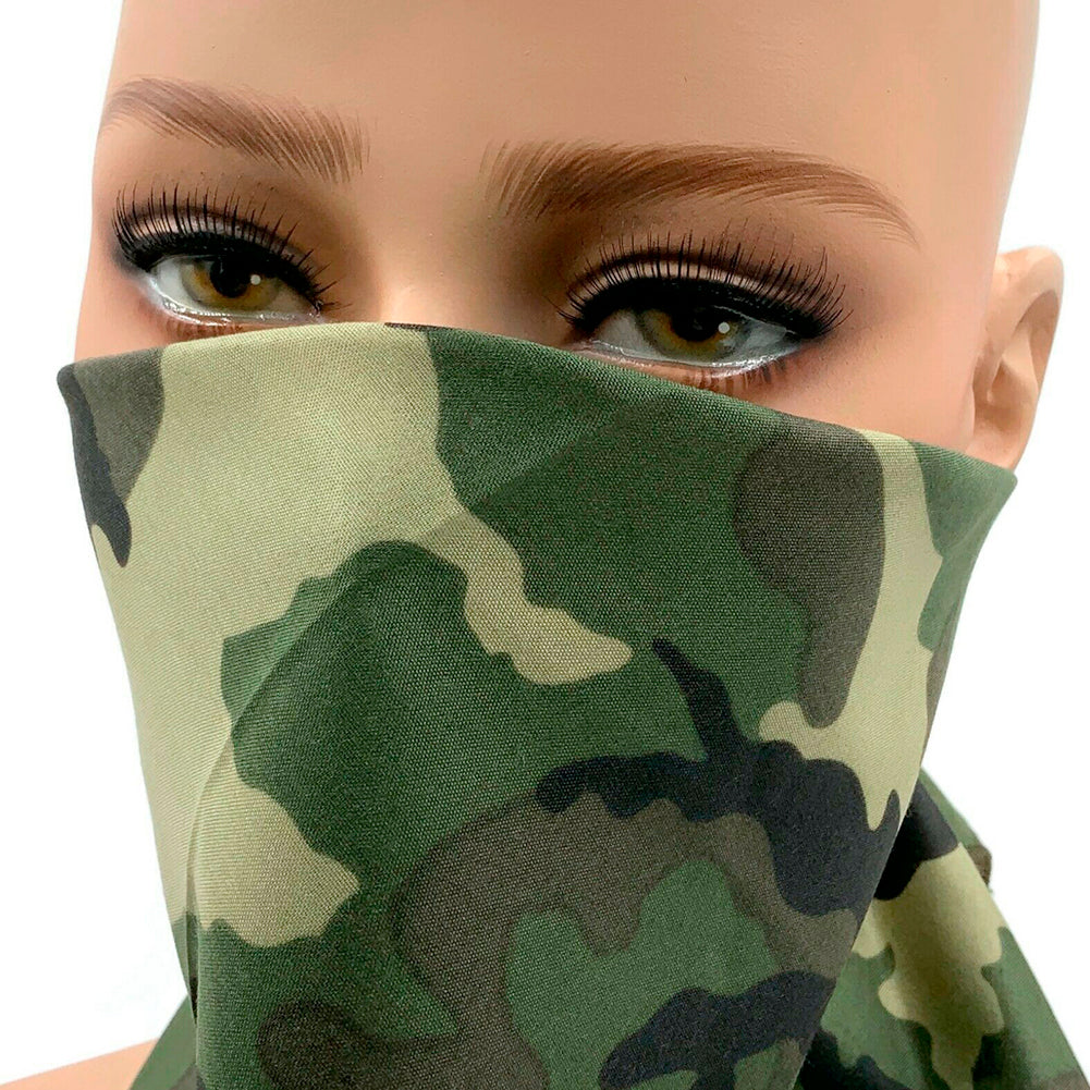Bandana 3-6-12 PC Face Cover Military Camouflage Print Cotton Head Wrap Mask