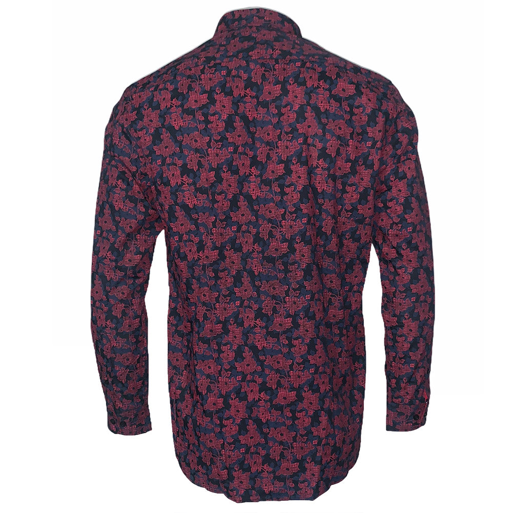Navy Burgundy Flower