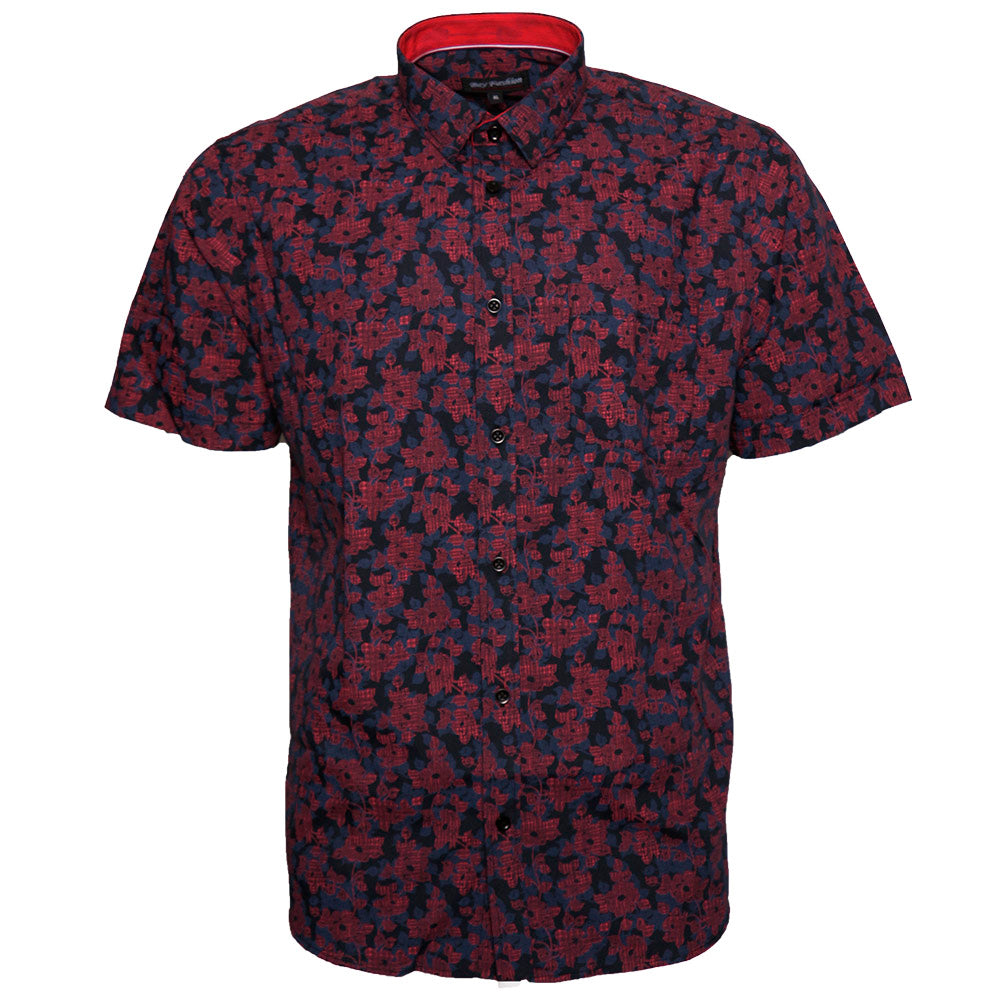 Navy Burgundy Flower