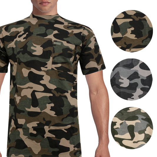Bear River Men's Workwear Short Sleeve Military Camouflage Pocket T Shirt