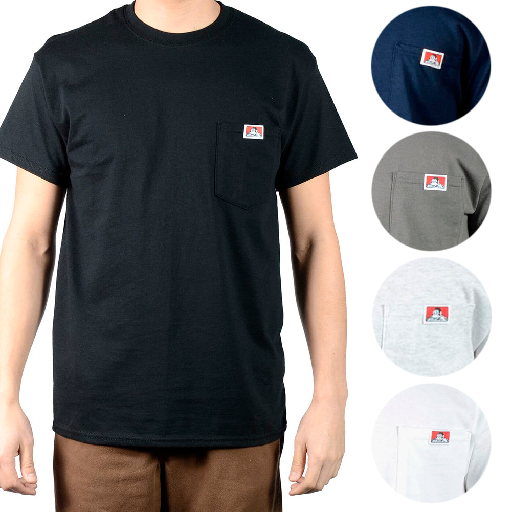 Ben Davis Men's Short Sleeve T-Shirt 100% Cotton Classic Pocket Logo Tee Shirt