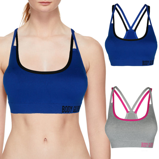 Body Glove Women's Seamless Padded Strappy Active Sports Bra