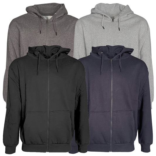 Men's Hoodie Full Zip Pockets Casual Drawstring Pullover Hooded Sweatshirt