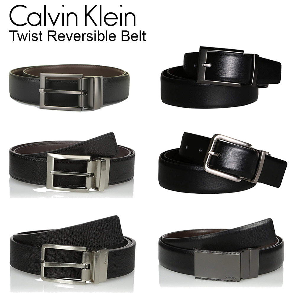 Calvin Klein Men's Genuine Leather Twist Reversible Belt