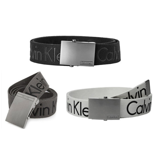 Calvin Klein Men's 73545 Premium CK Logo 38mm Adjustable Canvas Belt