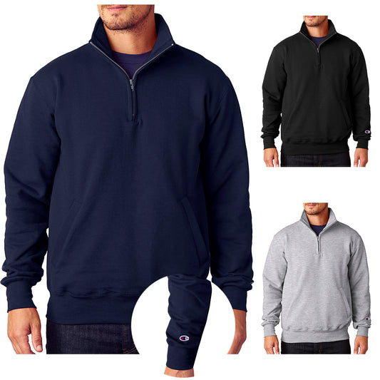 Champion Mens Hoodie Eco 9 oz 1/4 Zip Fitness Athletic Hooded Sweatshirt S400