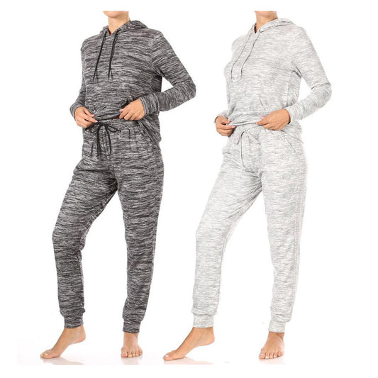 Womens Jogger Set Fleece Lined Warm Casual Sweatpants and Matching Hoodie Set