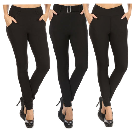 Women's High Waist Pants Body Shaping Tummy Control Skinny Tregging Bottoms