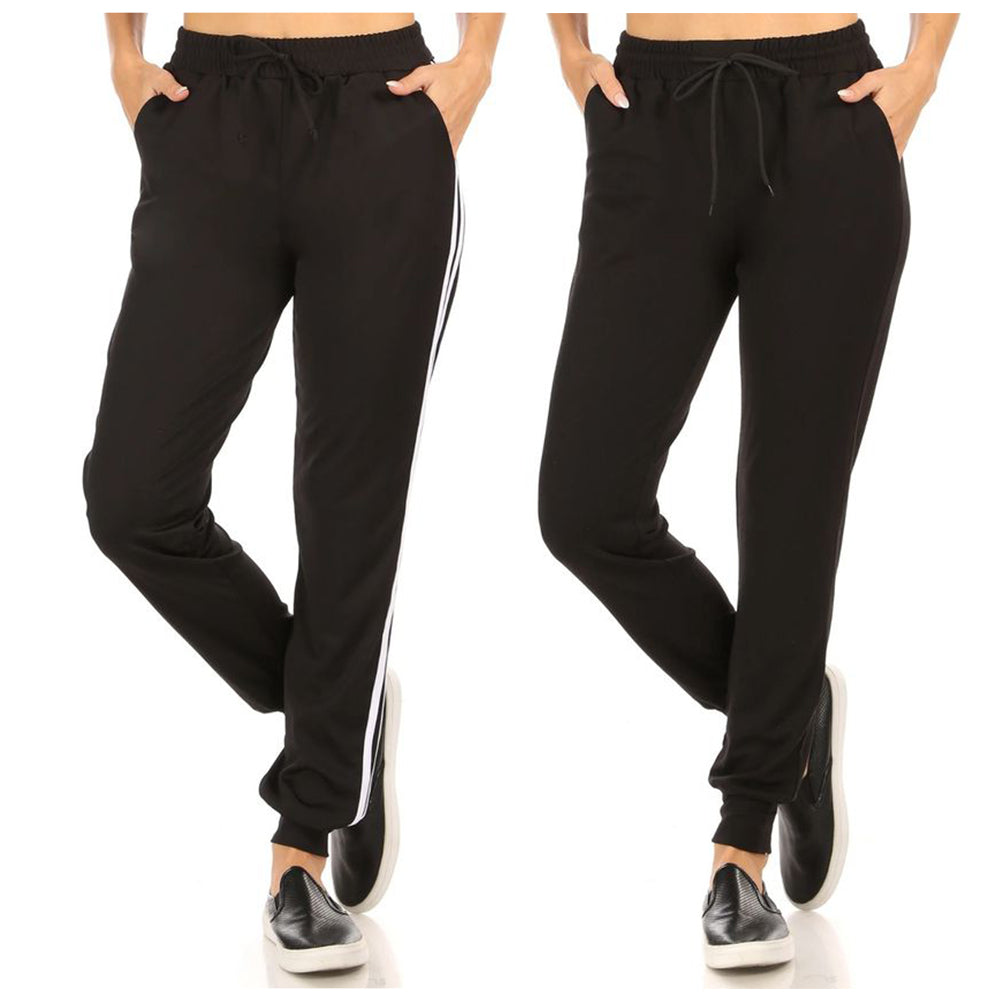 Womens Sweat Jogger Pants High Rise Loose Fit Elastic Waist Straight Leg Pants