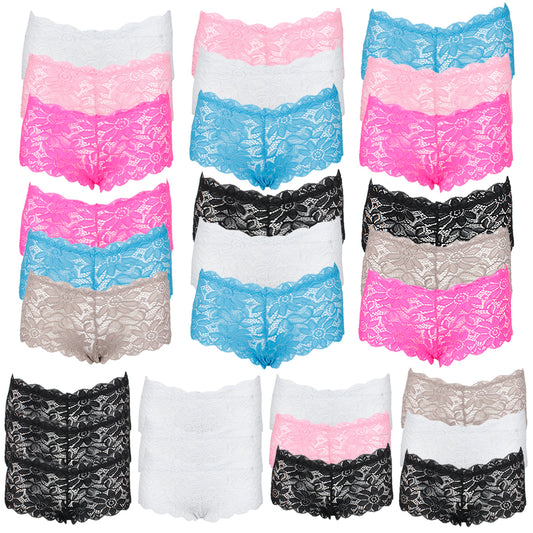 DBFL Chio's Intimate Ladies 3 Pack Lace Boy Shorts