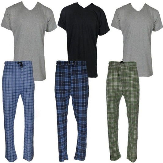 Men's Pajama Set Super Soft 2pcs Short Sleeve Top and Bottom Cozy Sleep Set