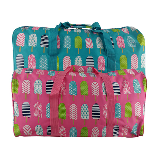 DBFL Light Weight Exterior Compartment Shoulder Strap Popsicle Printed Duffel Bag