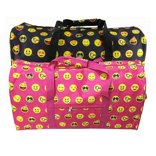 DBFL Light Weight Exterior Compartment Shoulder Emoji Printed Duffel Bag