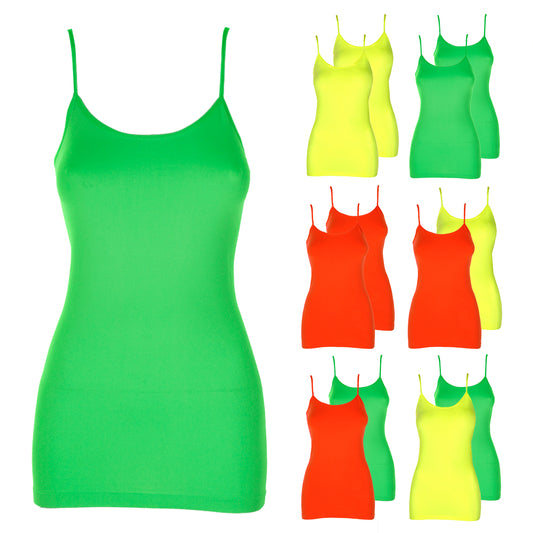 DBFL Fabric & Fabric Ladies 2 Pack Spaghetti Strap Tank One Size