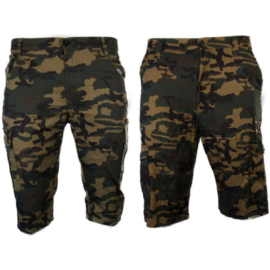 Men's Cargo Shorts Belted Casual Camouflage Multi Pocket Lightweight Bottoms