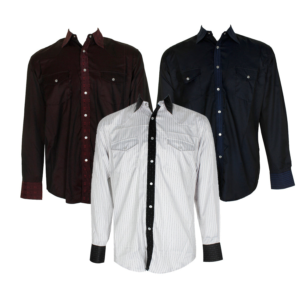 DBFL Liquid West Men's Long Sleeve Western Snap Front Shirt