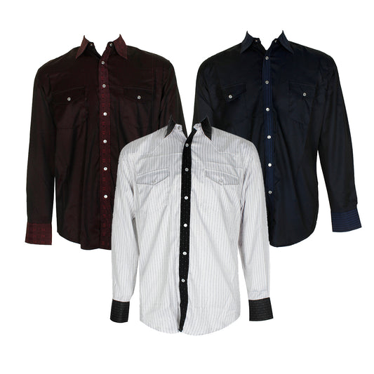 DBFL Liquid West Men's Long Sleeve Western Snap Front Shirt