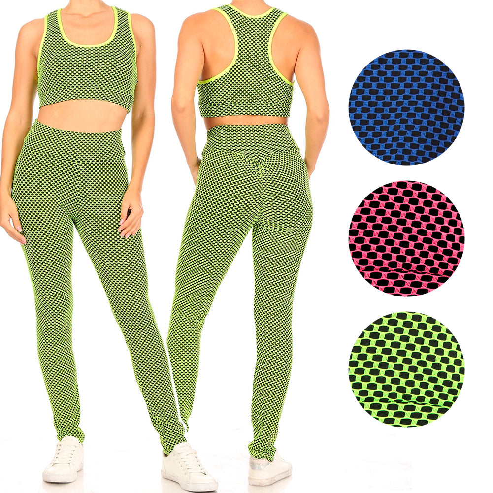 Women's Sports Bra & Butt Lift Leggings Athletic Fitness Exercise 2-Piece Set